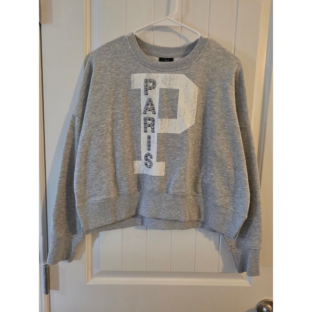 Paris Oversized Soft Cozy Sweatshirt Size Small New with Tags